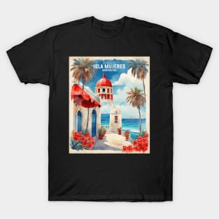 Isla Mujeres Quintana Roo Mexico Vintage Tourism Travel Retro T-Shirt